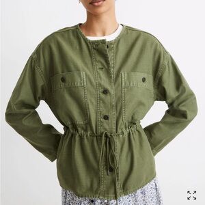 NWT Madewell Jacket Claremont Drawstring Patch Pocket Military Green Size Medium